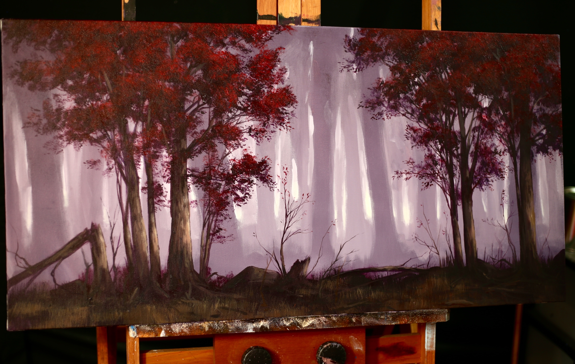 The Alizarin Forest A Misty Forest Painting Lesson in Acrylic