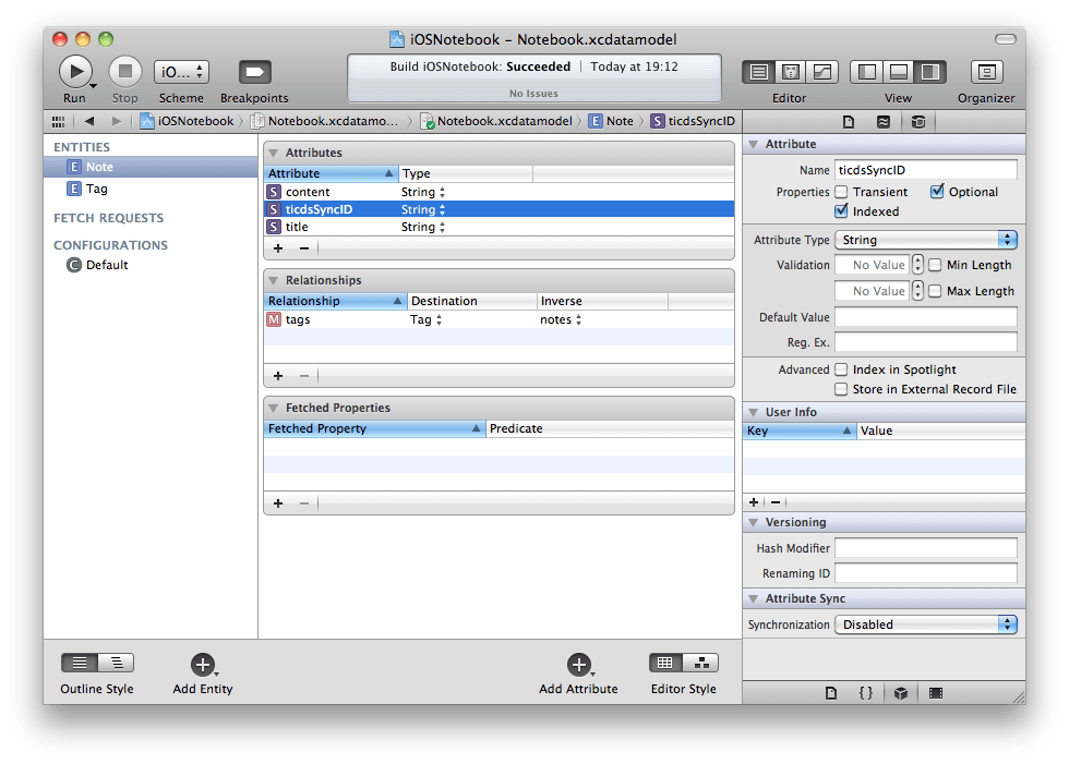 Adding TICoreDataSync to an Example iOS Core Data Application