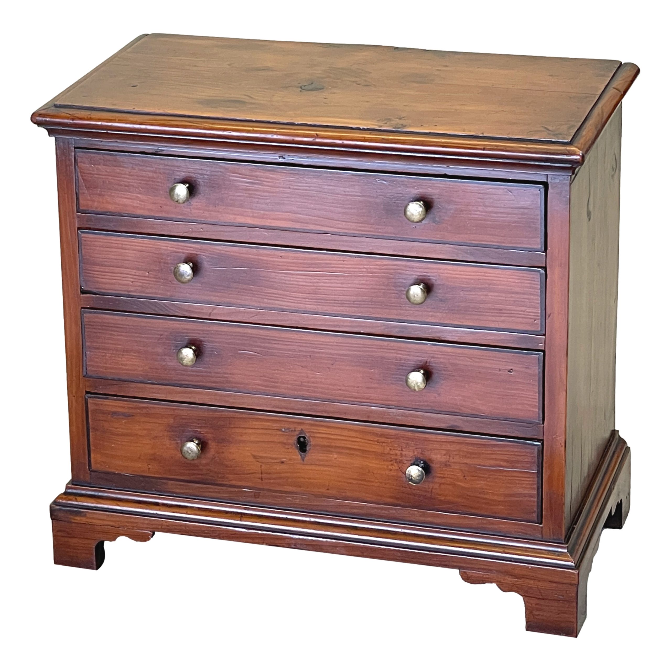 Yew Wood Miniature Chest Of Drawers S&S Timms Antiques