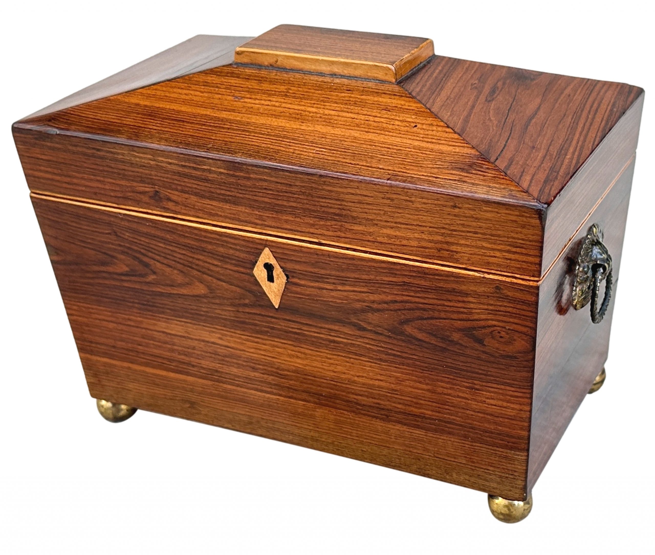 Regency Rosewood Tea Caddy S&S Timms Antiques