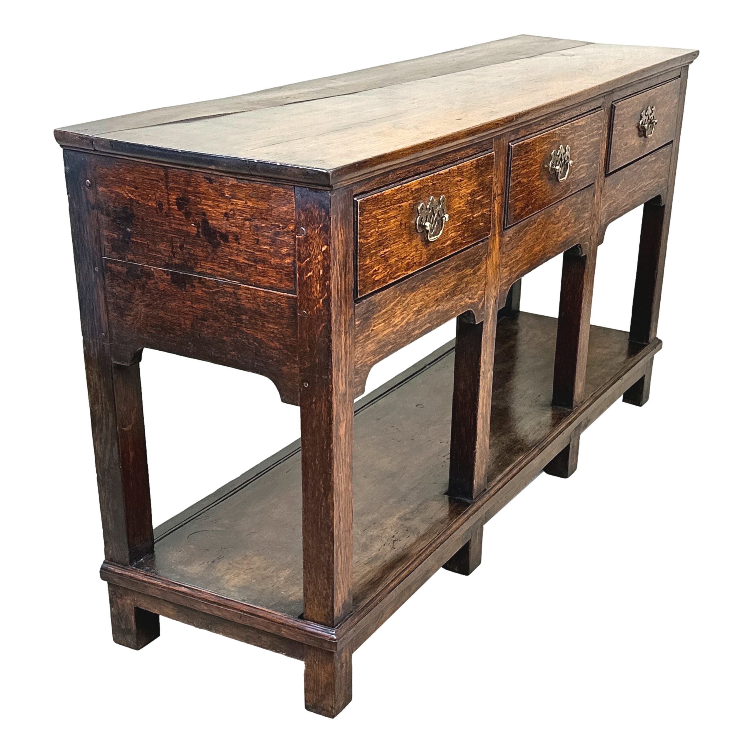 Small Oak Potboard Dresser Base S&S Timms Antiques