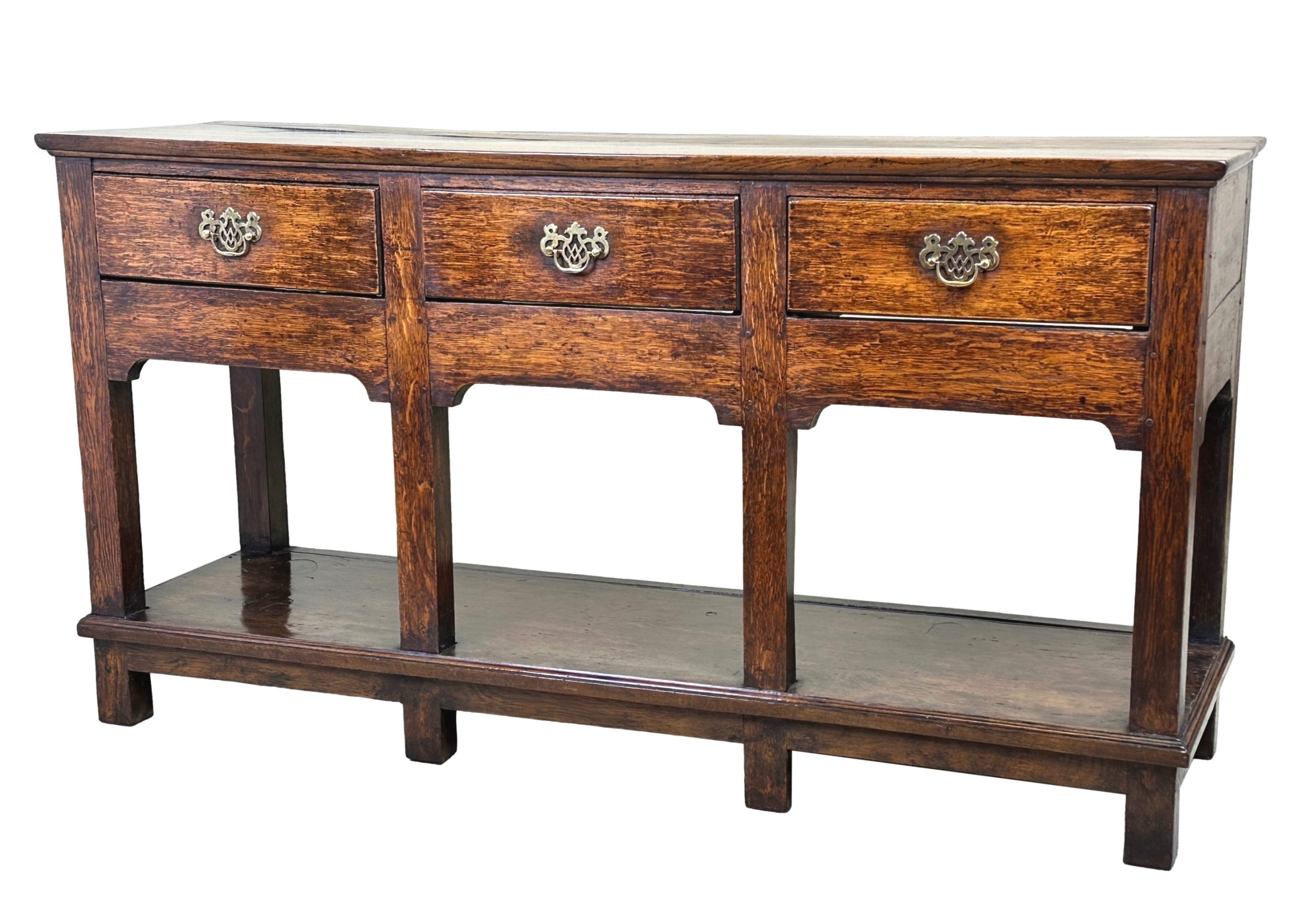 Small Oak Potboard Dresser Base S&S Timms Antiques