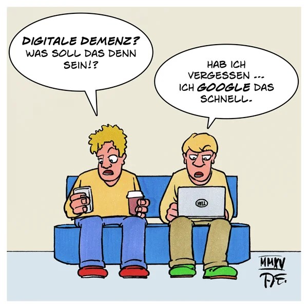 Digitale Demenz Karikatur von Timo Essner