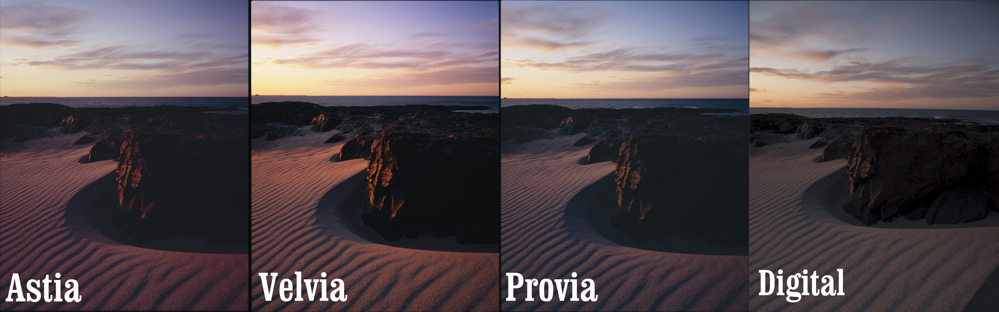 Fuji Velvia, Provia, Astia, and Pro160 Still Developing
