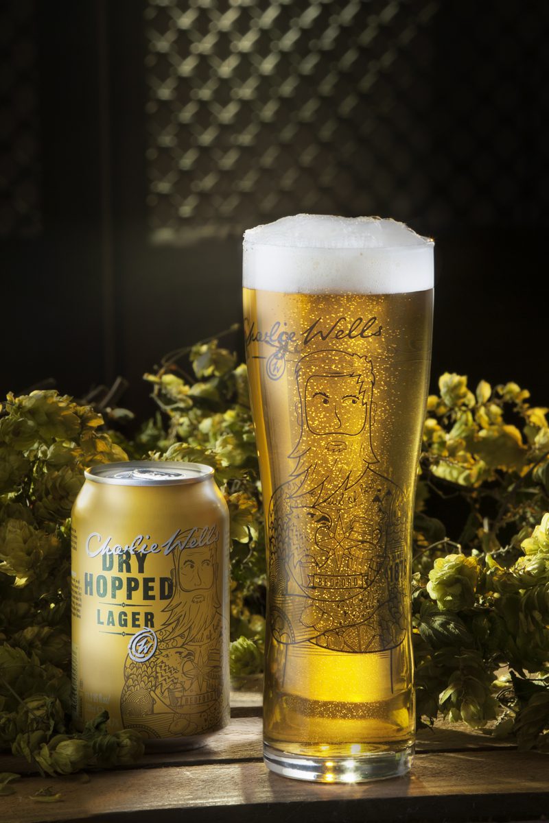 Product photography of Charlie Wells beers at the studio in Kent