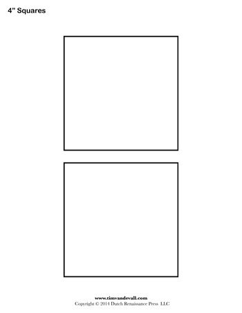 Square Templates - 4 Inch - Tim's Printables