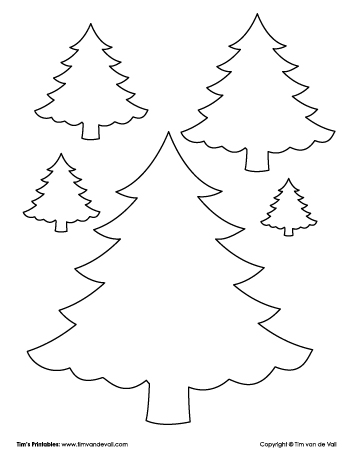 Christmas Tree Outlines - Tim's Printables