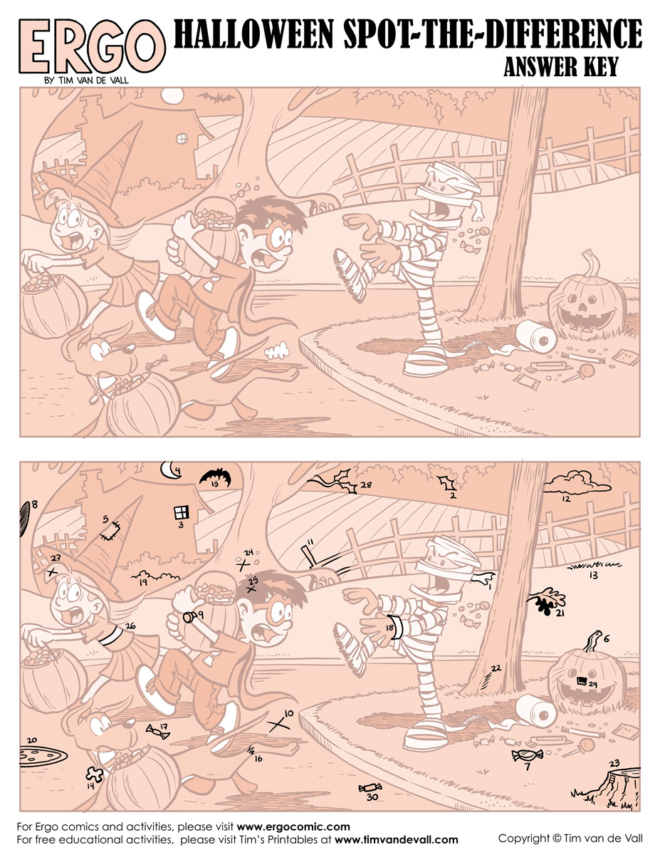 Halloween Spot the Difference Tim's Printables