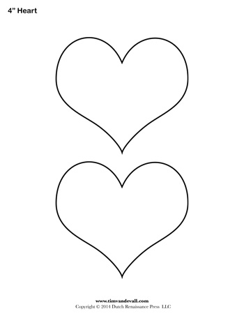 Heart Template - 4 Inch - Tim's Printables