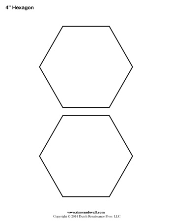 Hexagon Template - 4 inch - Tim's Printables