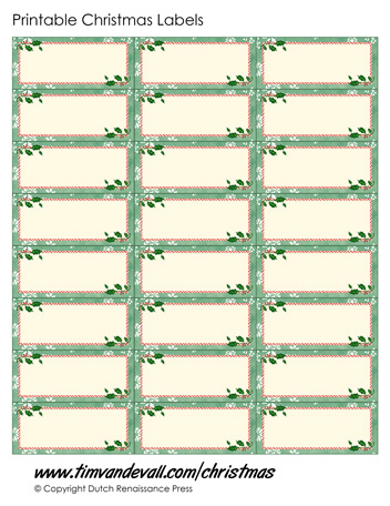 Printable Christmas Labels, Free Christmas Label Templates