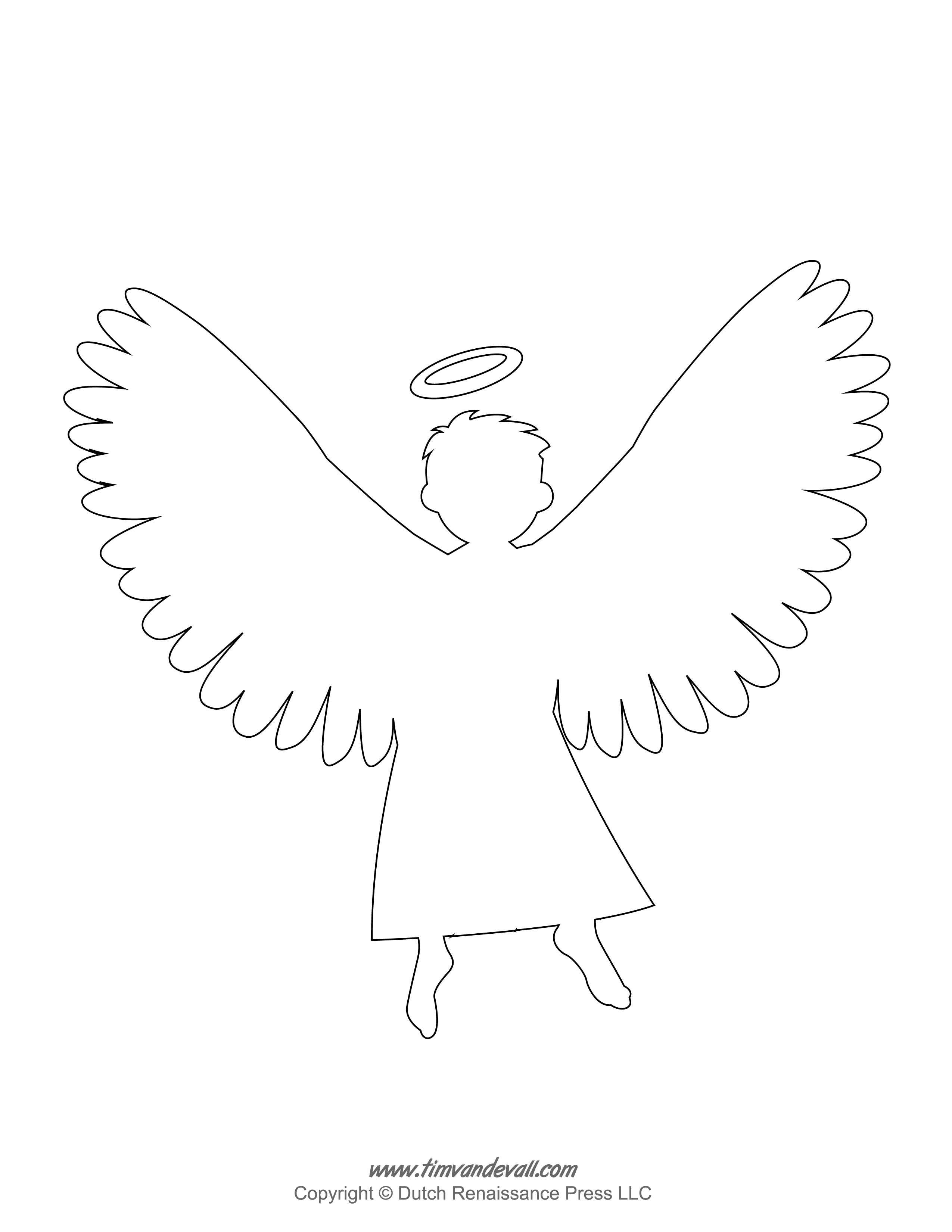 Angel Outline - Tim's Printables