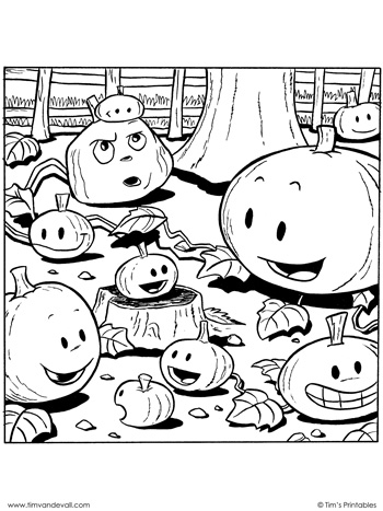 Pumpkin Patch Coloring Page - Tim's Printables