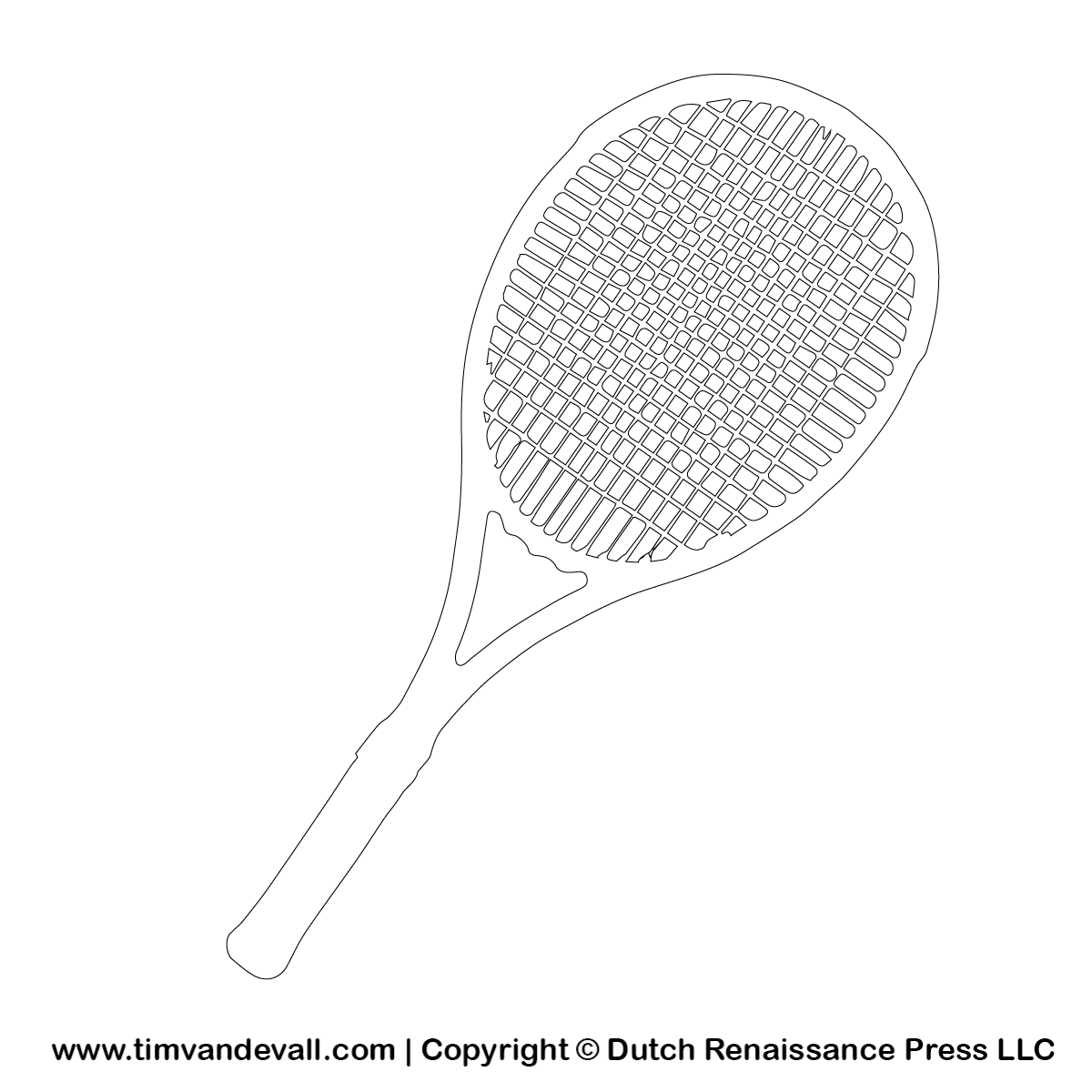 tennisracketoutline Tim's Printables