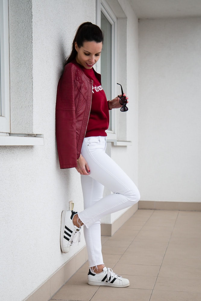 Burgundy sweatshirt from SheIn Tina Chic