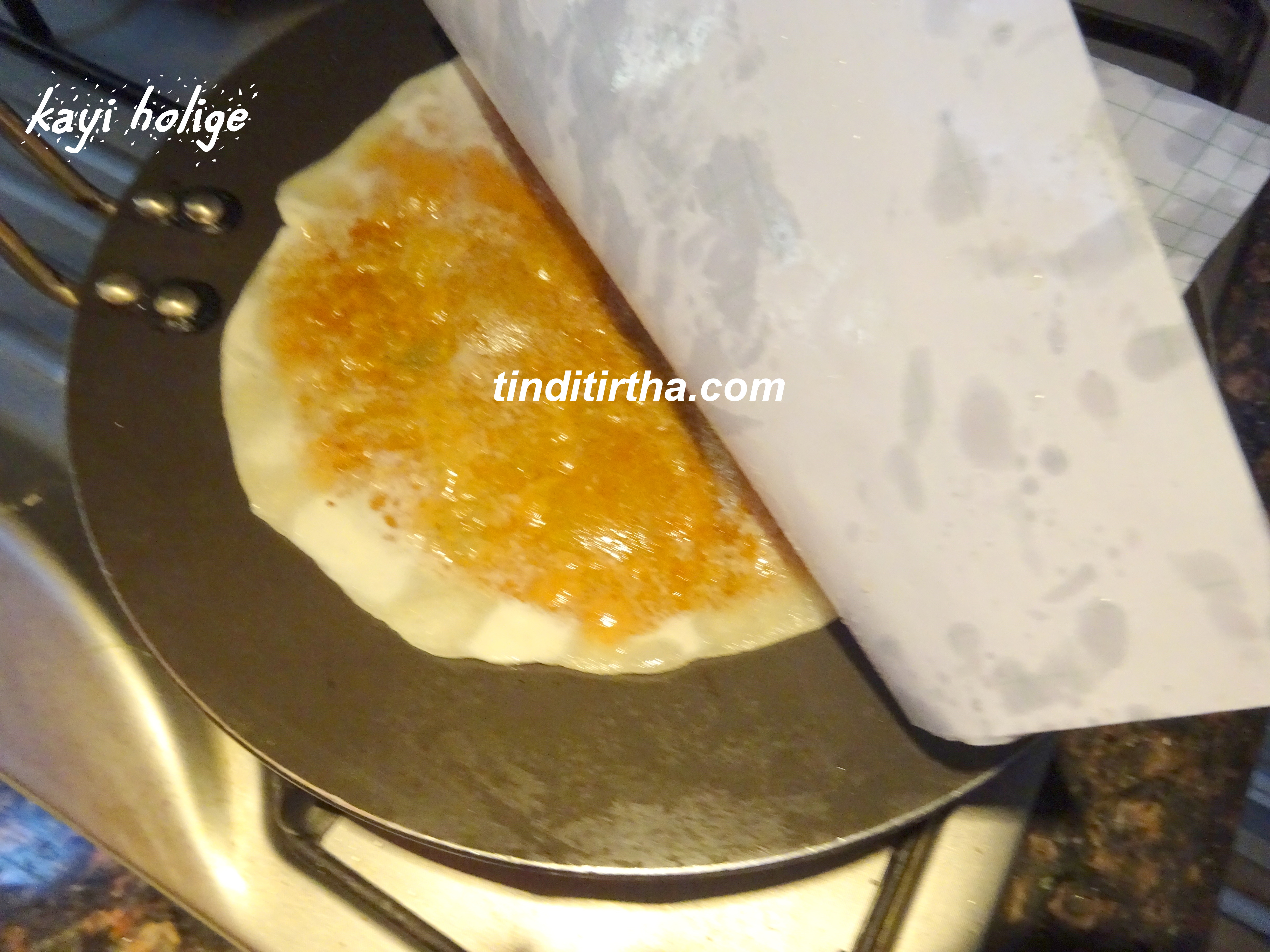 KAYI HOLIGE/KAYI HOORANADA HOLIGE/FRESH COCONUT POORAN POLI tinditirtha