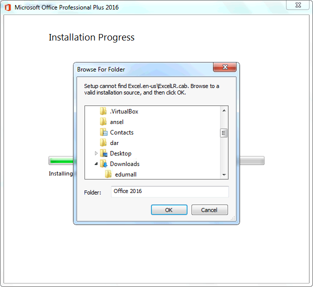 Cách sửa lỗi (How to fix) Setup cannot find Excel.enus\ExcelLR.cab