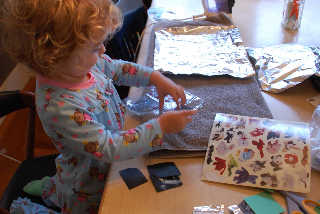 Melted Plastic Bag Collage TinkerLab