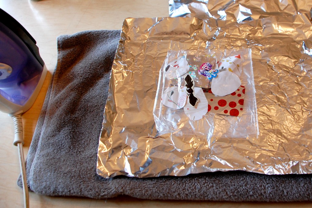 Melted Plastic Bag Collage TinkerLab