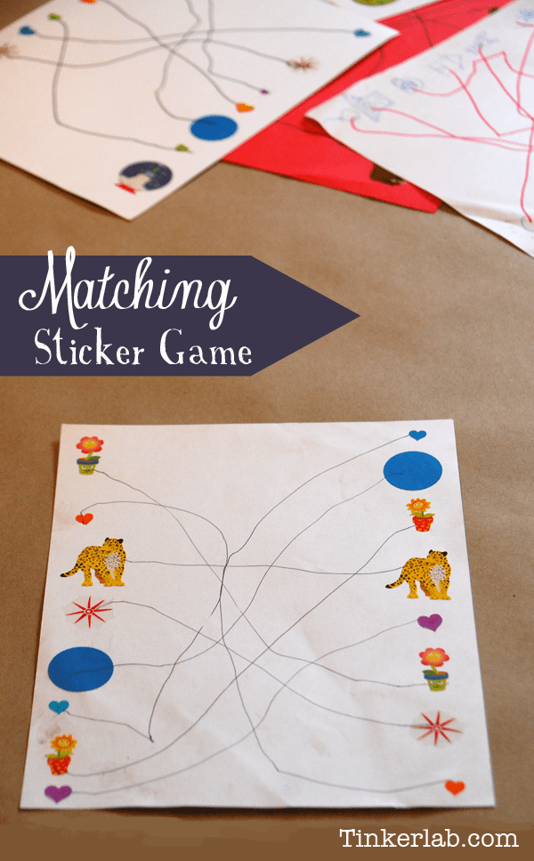 Simple Matching Sticker Game TinkerLab