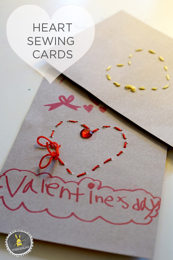 Heart Sewing Cards for Preschoolers TinkerLab