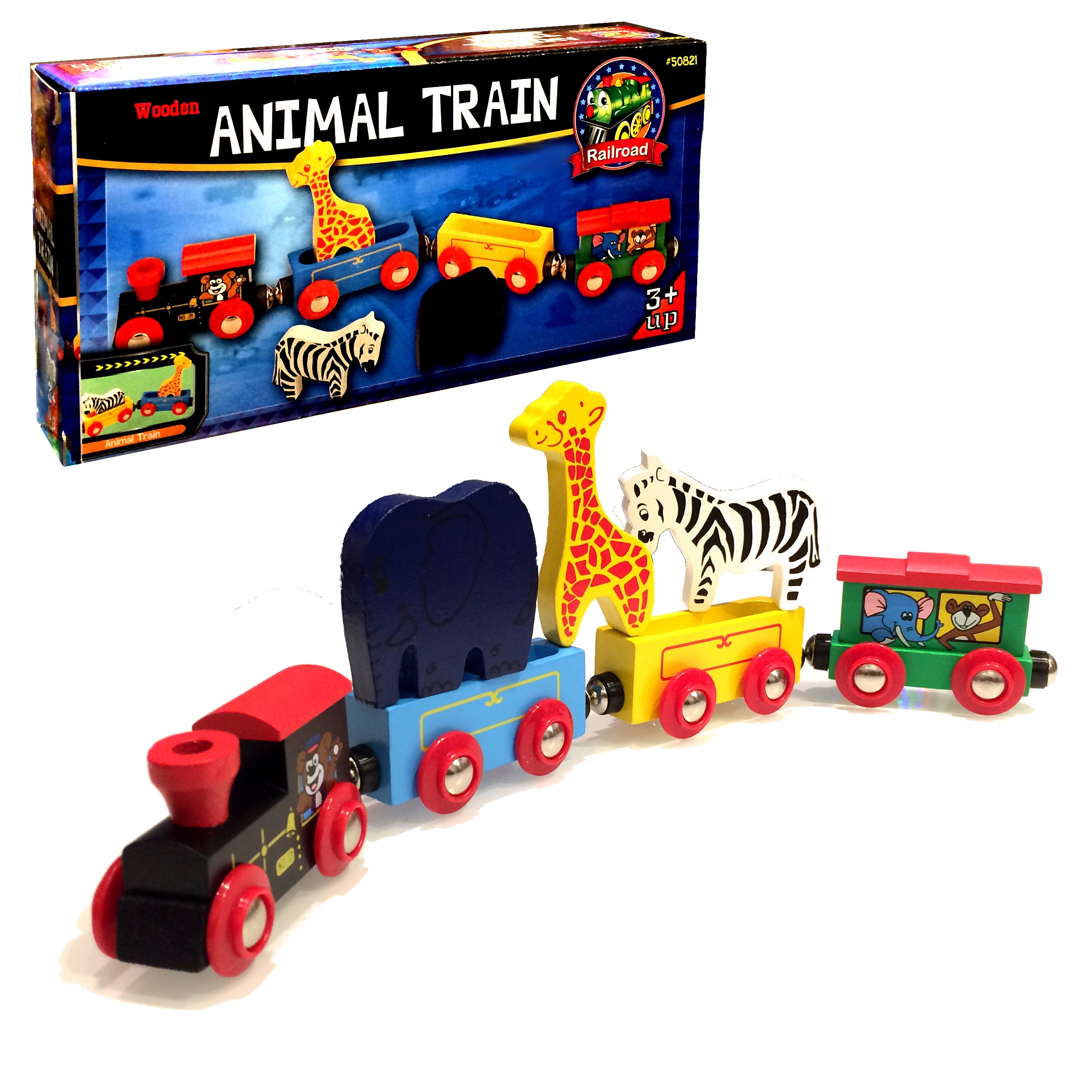 7.99 Wooden Train Set with Animals Tinkersphere