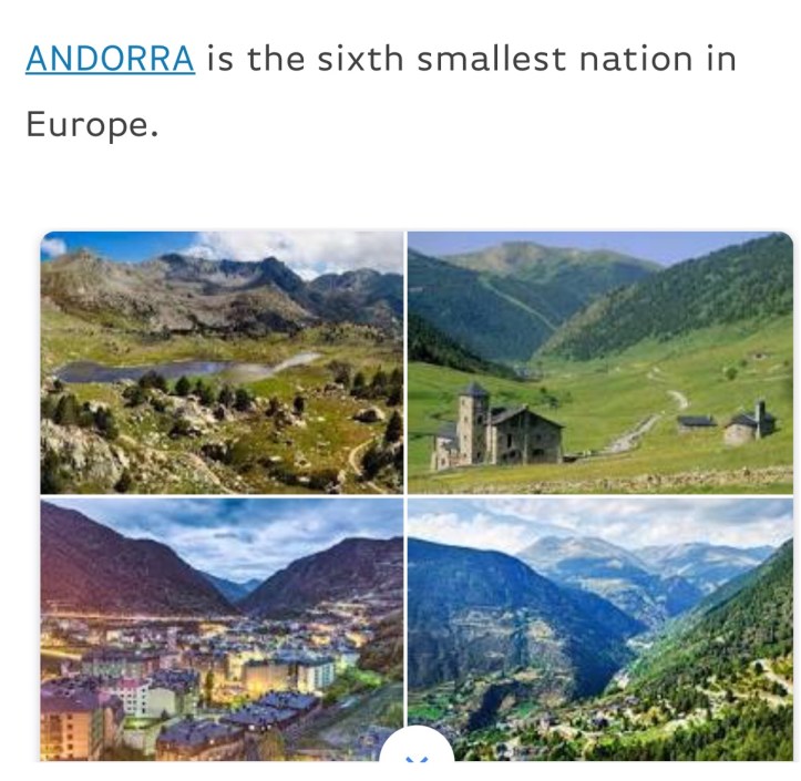 What is the sixth smallest nation in Europe?