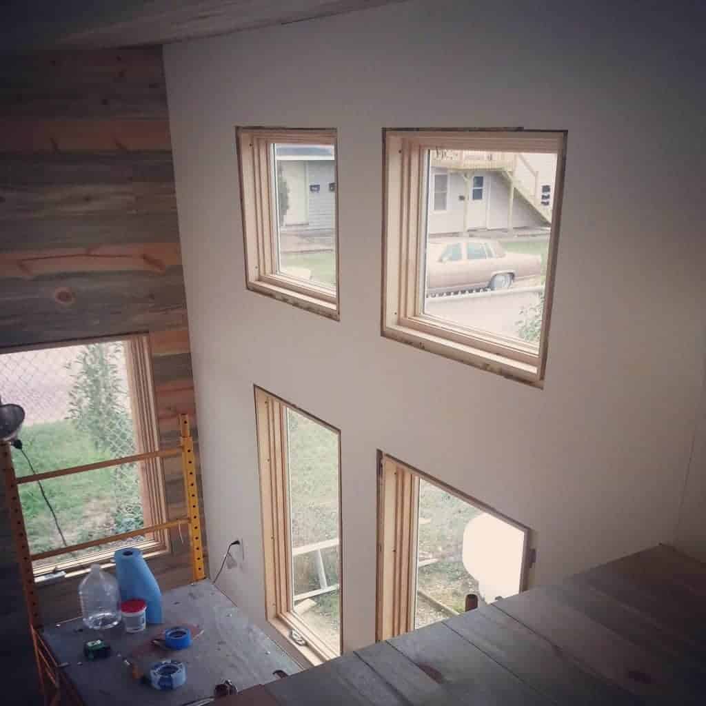 Nearly finished white walls! (birch plywood, painting and window trim) The Tiny Project Mini