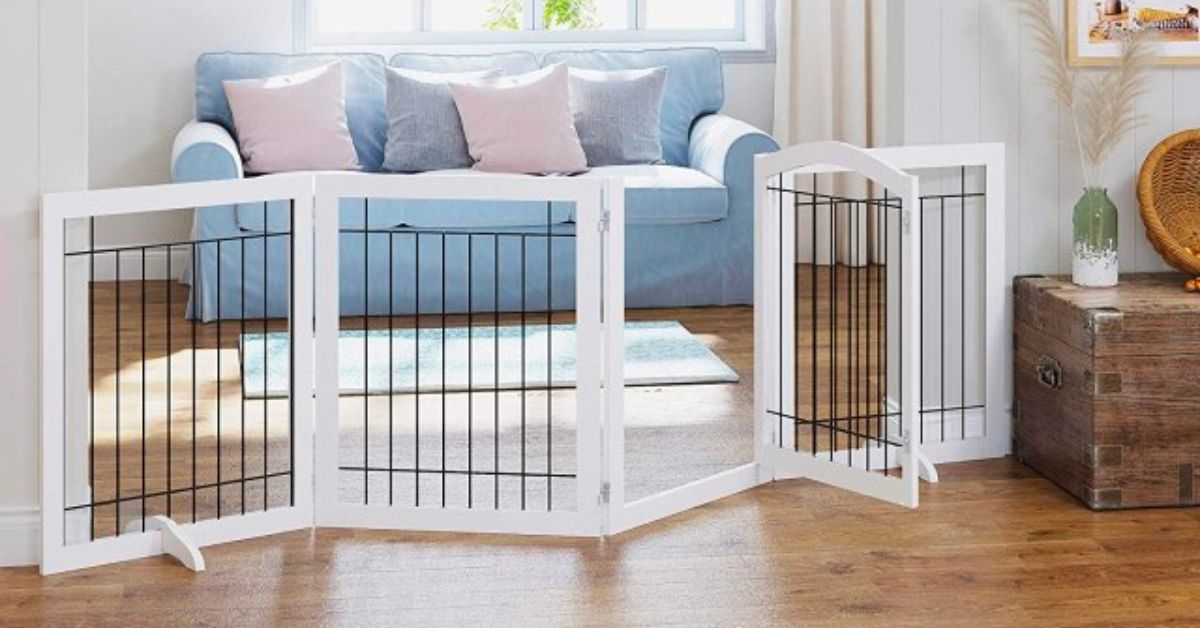 Cardinal Gates Walnut 4Panel Freestanding Pet Gate, 1 L X, 45 OFF