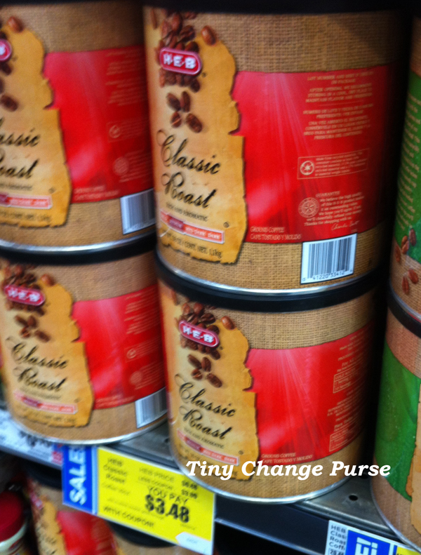 Stock up Price for Coffee at HEB, 3.48 for Classic Tiny Change Purse