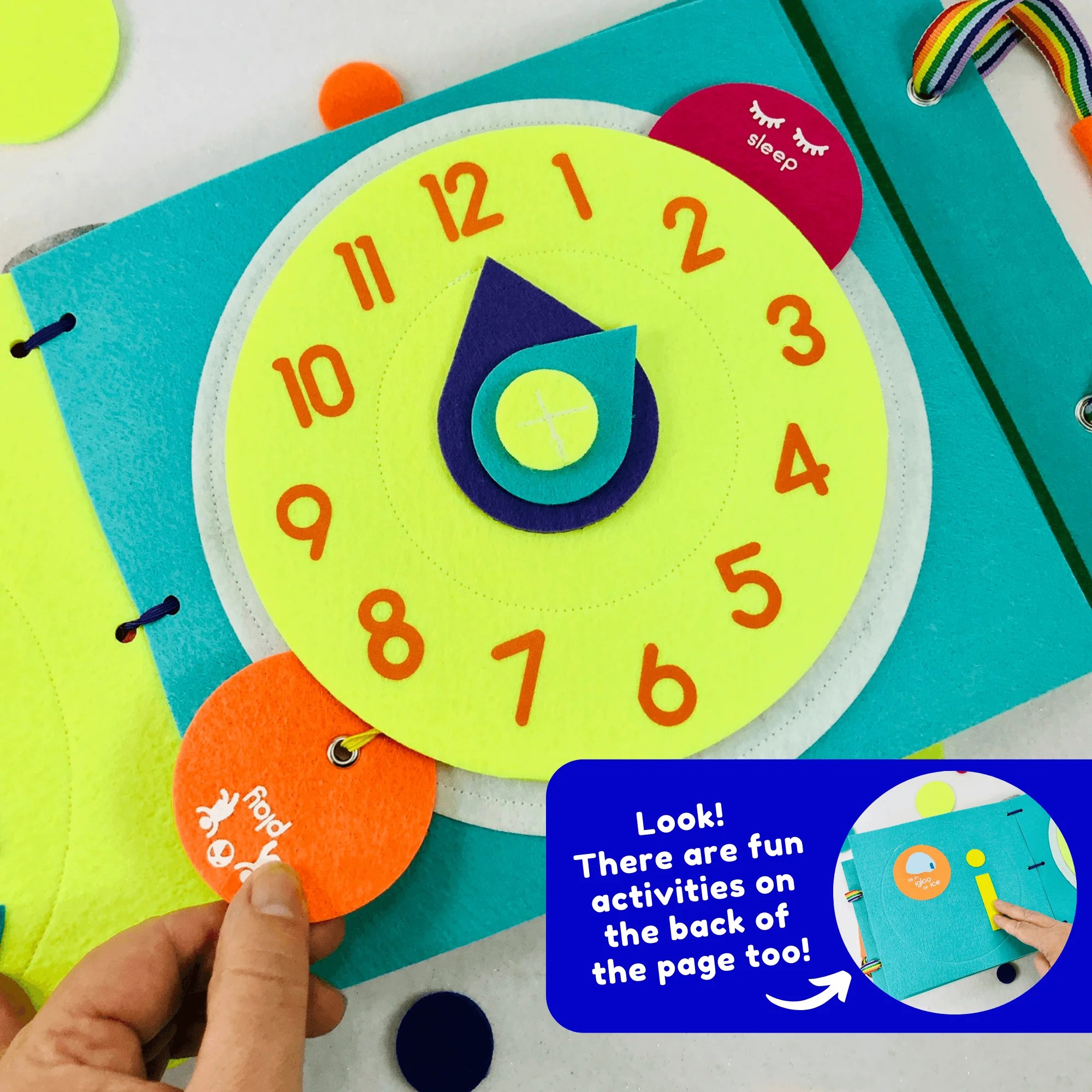 Clock Quiet Book Page Teach Kids How to Tell Time tinyfeats