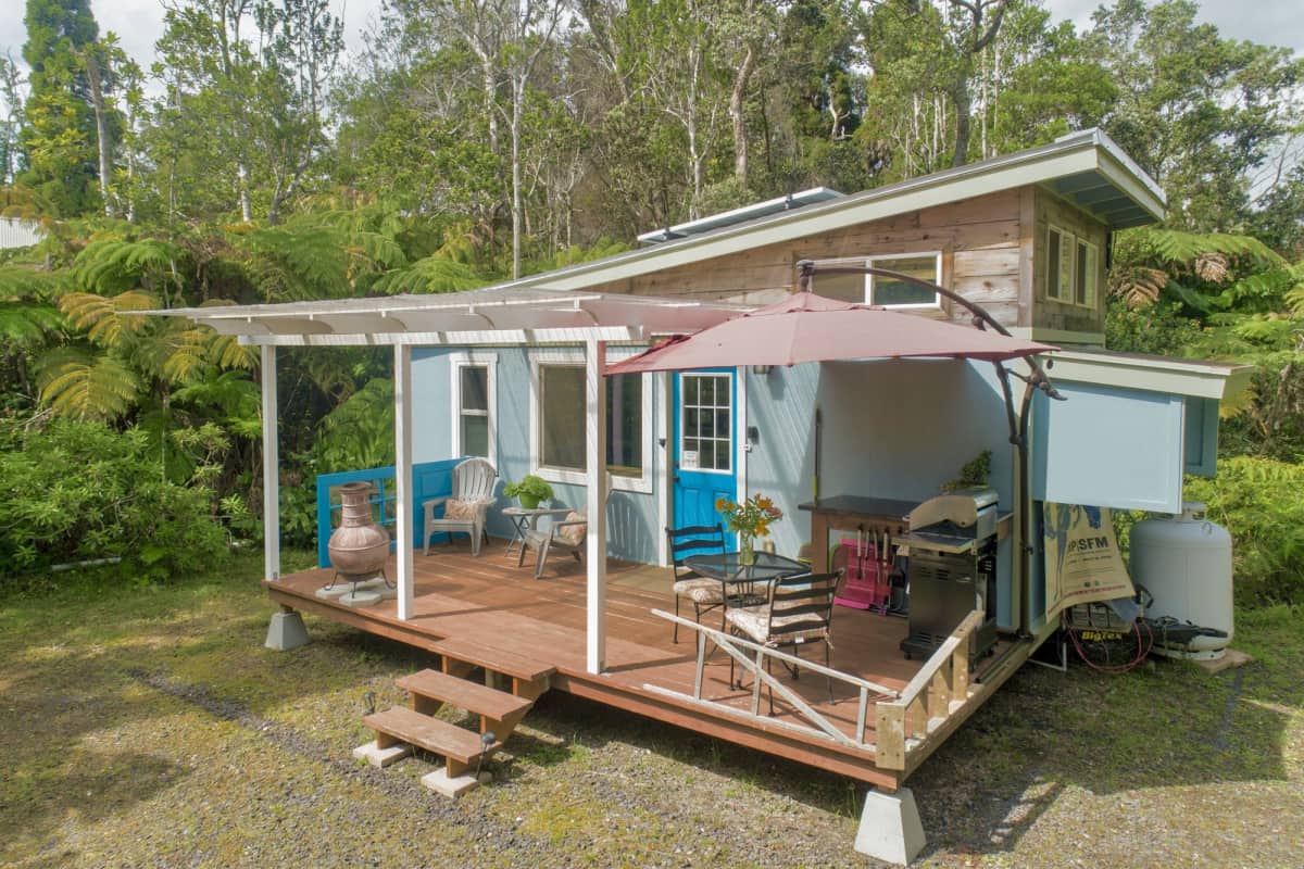 Lil Blue, a tiny house in Volcano, Hawaii