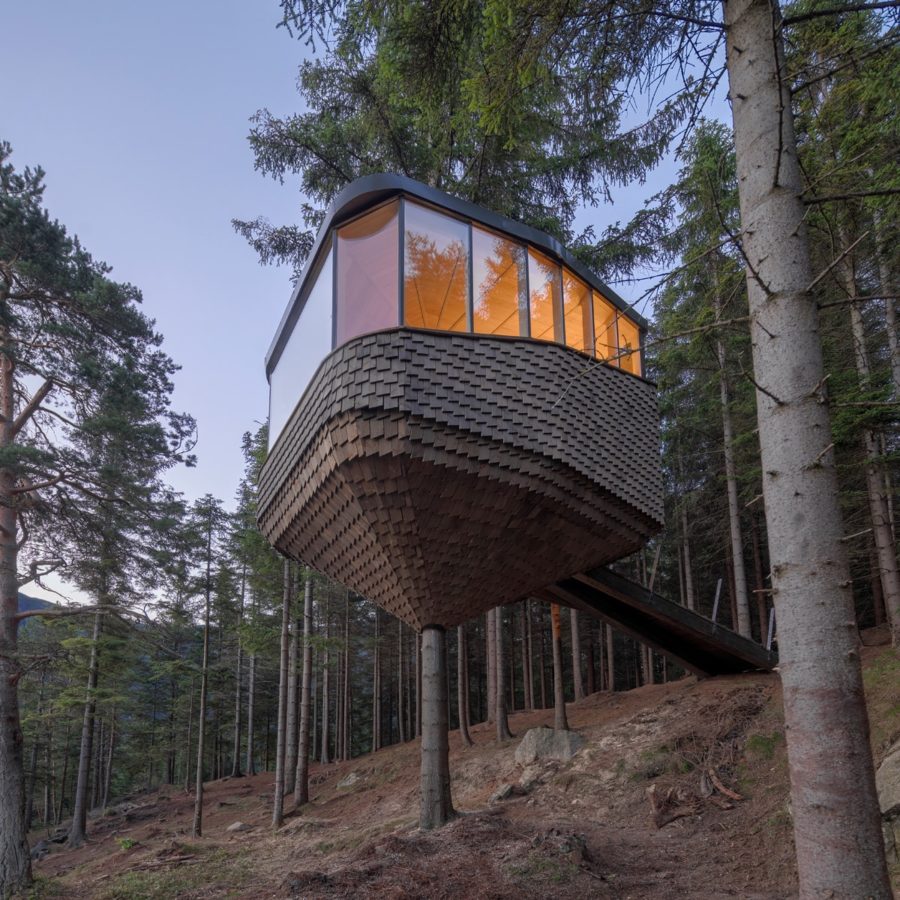 Woodnest Modern Treehouse Overlooking Norway Fjord