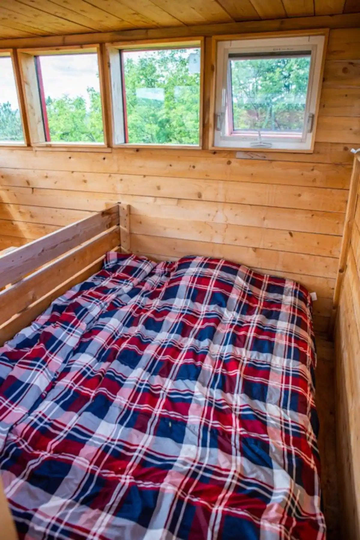 Tiny Red Cube Cabin in Castleton, Ontario
