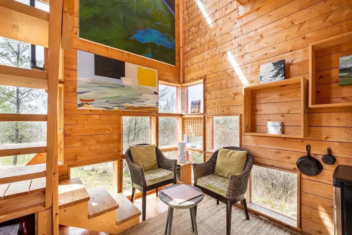Tiny Red Cube Cabin in Castleton, Ontario