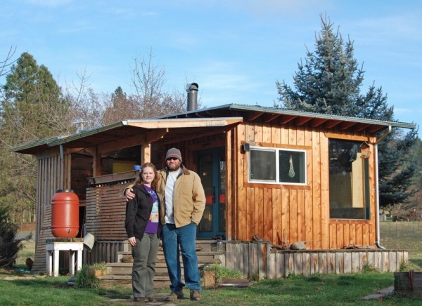 Couple Living in 250 Sq. Ft. OffGrid Tiny Cabin w/ 2 Pit Bulls