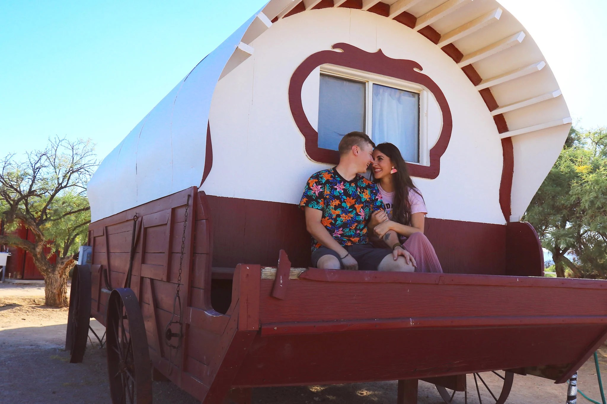 Covered Wagon with Victorian Interior at Dude Ranch in Nevada