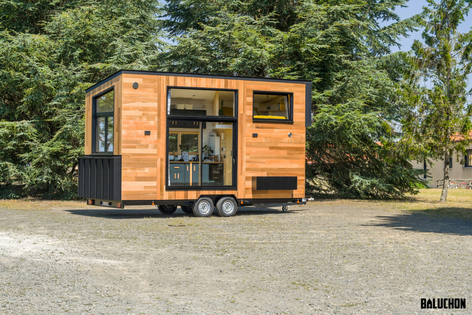 Barbara's Baluchon Tiny House with Folding StepStool BuiltIn