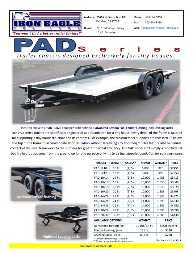 Iron Eagle Tiny House Trailers