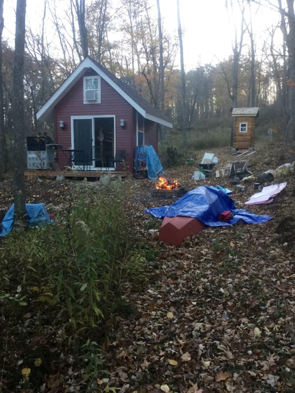 He Built A Tiny Cabin Using Recycled Pallets