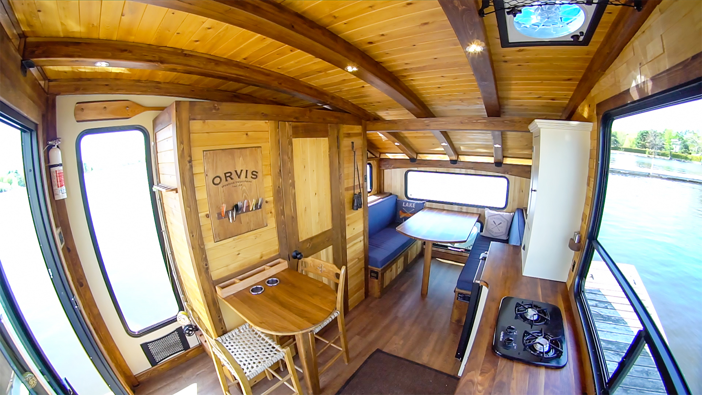 Woodworker Builds the Perfect Tiny Houseboat