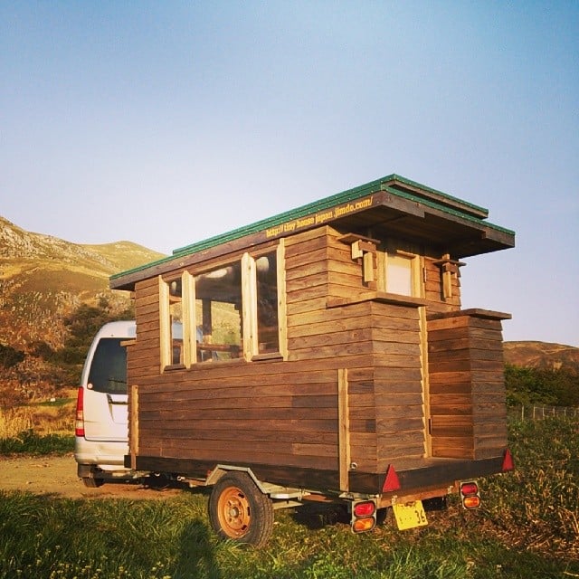 Man in Japan Builds Micro DIY Tiny House on Wheels