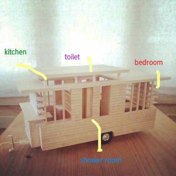 Man in Japan Builds Micro DIY Tiny House on Wheels