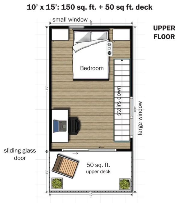 The Eagle 1 A 350 Sq. Ft. 2Story Steel Framed Micro Home