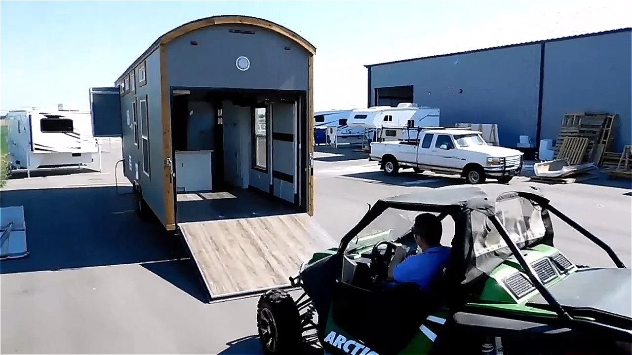 Tiny House Toy Hauler RV A Tiny House on Wheels with a Garage? (For Sale!)
