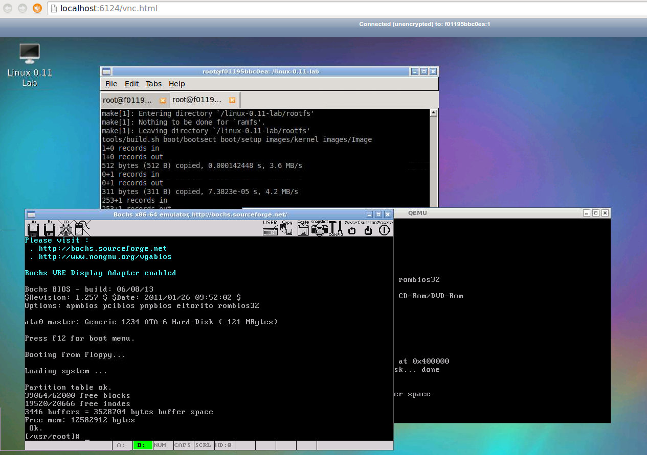 Linux 0.11 Lab 基于 Docker/Qemu 的极速 Linux 0.11 内核学习和开发环境