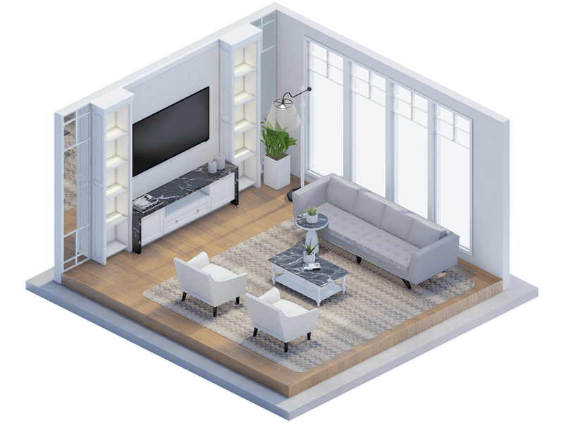 Isabella Traditional Living Room TinyRooms