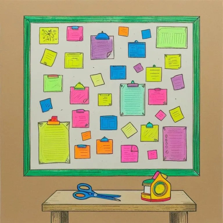 Bulletin board and desk Coloring Page Free Printables Tiny Sketcher