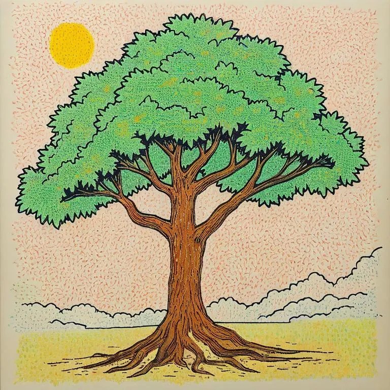 Majestic kapok tree Coloring Page Free Printables Tiny Sketcher