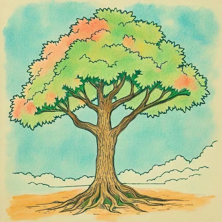 Majestic kapok tree Coloring Page Free Printables Tiny Sketcher